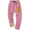 imageTACVASEN Mens Fleece Winter Pants Warm Sherpa Lined Sweatpants Heavyweight Thermal Lounge Athletic Track Jogger PantsGrey Pink