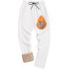 imageTACVASEN Mens Fleece Winter Pants Warm Sherpa Lined Sweatpants Heavyweight Thermal Lounge Athletic Track Jogger PantsWhite
