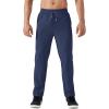 imageTACVASEN Mens Lightweight Hiking Pants Quick Dry Running Jogger Drawstring Sweatpants Zipper PocketsBlue