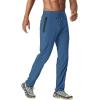 imageTACVASEN Mens Lightweight Hiking Pants Quick Dry Running Jogger Drawstring Sweatpants Zipper PocketsBlue Grey