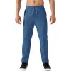 imageTACVASEN Mens Lightweight Hiking Pants Quick Dry Running Jogger Drawstring Sweatpants Zipper PocketsBlue Grey