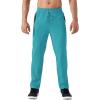imageTACVASEN Mens Lightweight Hiking Pants Quick Dry Running Jogger Drawstring Sweatpants Zipper PocketsLake Blue