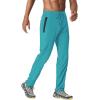 imageTACVASEN Mens Lightweight Hiking Pants Quick Dry Running Jogger Drawstring Sweatpants Zipper PocketsLake Blue