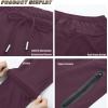 imageTACVASEN Mens Lightweight Hiking Pants Quick Dry Running Jogger Drawstring Sweatpants Zipper PocketsPurple Red