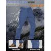 imageTACVASEN Mens Snow Pants Waterresistant Hiking Work Pants Fleece Lining Soft Shell Ski Snowboard PantsBlue Grey