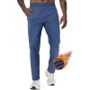 imageTACVASEN Mens Fleece Lined Jogger Sweatpants Water Resistant Winter Warm Athletic Track Pants with Zipper PocketsBlue Gray