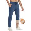 imageTACVASEN Mens Fleece Winter Pants Warm Sherpa Lined Sweatpants Heavyweight Thermal Lounge Athletic Track Jogger PantsGrey Blue Heather