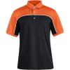 imageTACVASEN Mens Hiking Shirts Short Sleeve 3 Button Performance Polo Tee Shirt Black Orange XL