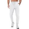 imageTACVASEN Mens Joggers Cotton Sweatpants with Pocket Lightweight Stretch Athletic Track Pants for Workout Casual RunningWhite