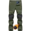 imageTACVASEN Mens Snow Ski Pants Windproof Snowboard Pants for Men Water Resistant Hiking Pants Fleece Lined Winter WorkingGreen