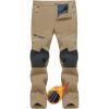 imageTACVASEN Mens Snow Ski Pants Windproof Snowboard Pants for Men Water Resistant Hiking Pants Fleece Lined Winter WorkingKhaki