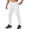imageTACVASEN Mens Sweatpants Joggers Lightweight Workout Athletic Pants Quick Dry Elastic Waist Running Pants with PocketsWhite