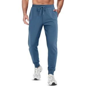 imageTACVASEN Mens Joggers Cotton Sweatpants with Pocket Lightweight Stretch Athletic Track Pants for Workout Casual RunningIndigoblue