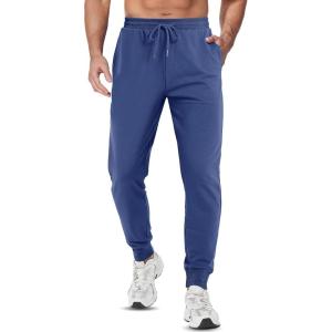 imageTACVASEN Mens Joggers Cotton Sweatpants with Pocket Lightweight Stretch Athletic Track Pants for Workout Casual RunningRoyalblue