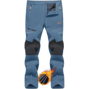 imageTACVASEN Mens Snow Ski Pants Windproof Snowboard Pants for Men Water Resistant Hiking Pants Fleece Lined Winter WorkingLight Blue
