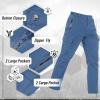 imageTACVASEN Mens Cargo Pants 5 Pockets Water Resistant Lightweight Quick Dry Ripstop Stretch Pants for Hiking Work TravelBlue Grey