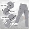 imageTACVASEN Mens Cargo Pants 5 Pockets Water Resistant Lightweight Quick Dry Ripstop Stretch Pants for Hiking Work TravelLight Grey