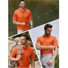imageTACVASEN Mens Golf Polo Short Sleeve Performance Polo Quick Dry Tactical Polo Shirt Dry Fit Pique Lightweight ShirtOrange