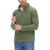 imageTACVASEN Mens Quarter Zip Sweatshirt Long Sleeve Pullover 14 Zip Up Golf Shirt for Men Winter Fleece Lined Thermal SweaterArmy Green