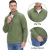 imageTACVASEN Mens Quarter Zip Sweatshirt Long Sleeve Pullover 14 Zip Up Golf Shirt for Men Winter Fleece Lined Thermal SweaterArmy Green