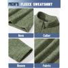 imageTACVASEN Mens Quarter Zip Sweatshirt Long Sleeve Pullover 14 Zip Up Golf Shirt for Men Winter Fleece Lined Thermal SweaterArmy Green