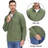 imageTACVASEN Mens Quarter Zip Sweatshirt Long Sleeve Pullover 14 Zip Up Golf Shirt for Men Winter Fleece Lined Thermal SweaterArmy Green