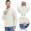 imageTACVASEN Mens Quarter Zip Sweatshirt Long Sleeve Pullover 14 Zip Up Golf Shirt for Men Winter Fleece Lined Thermal SweaterBeige