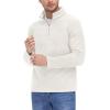 imageTACVASEN Mens Quarter Zip Sweatshirt Long Sleeve Pullover 14 Zip Up Golf Shirt for Men Winter Fleece Lined Thermal SweaterBeige