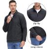 imageTACVASEN Mens Quarter Zip Sweatshirt Long Sleeve Pullover 14 Zip Up Golf Shirt for Men Winter Fleece Lined Thermal SweaterBlack