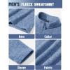 imageTACVASEN Mens Quarter Zip Sweatshirt Long Sleeve Pullover 14 Zip Up Golf Shirt for Men Winter Fleece Lined Thermal SweaterBlue Grey