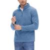 imageTACVASEN Mens Quarter Zip Sweatshirt Long Sleeve Pullover 14 Zip Up Golf Shirt for Men Winter Fleece Lined Thermal SweaterBlue Grey