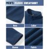 imageTACVASEN Mens Quarter Zip Sweatshirt Long Sleeve Pullover 14 Zip Up Golf Shirt for Men Winter Fleece Lined Thermal SweaterDark Blue