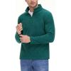 imageTACVASEN Mens Quarter Zip Sweatshirt Long Sleeve Pullover 14 Zip Up Golf Shirt for Men Winter Fleece Lined Thermal SweaterDark Green