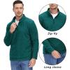 imageTACVASEN Mens Quarter Zip Sweatshirt Long Sleeve Pullover 14 Zip Up Golf Shirt for Men Winter Fleece Lined Thermal SweaterDark Green