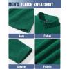 imageTACVASEN Mens Quarter Zip Sweatshirt Long Sleeve Pullover 14 Zip Up Golf Shirt for Men Winter Fleece Lined Thermal SweaterDark Green