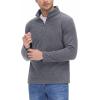 imageTACVASEN Mens Quarter Zip Sweatshirt Long Sleeve Pullover 14 Zip Up Golf Shirt for Men Winter Fleece Lined Thermal SweaterDark Grey