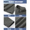 imageTACVASEN Mens Quarter Zip Sweatshirt Long Sleeve Pullover 14 Zip Up Golf Shirt for Men Winter Fleece Lined Thermal SweaterDark Grey