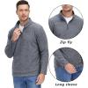 imageTACVASEN Mens Quarter Zip Sweatshirt Long Sleeve Pullover 14 Zip Up Golf Shirt for Men Winter Fleece Lined Thermal SweaterDark Grey