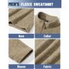 imageTACVASEN Mens Quarter Zip Sweatshirt Long Sleeve Pullover 14 Zip Up Golf Shirt for Men Winter Fleece Lined Thermal SweaterKhaki