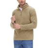 imageTACVASEN Mens Quarter Zip Sweatshirt Long Sleeve Pullover 14 Zip Up Golf Shirt for Men Winter Fleece Lined Thermal SweaterKhaki