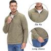 imageTACVASEN Mens Quarter Zip Sweatshirt Long Sleeve Pullover 14 Zip Up Golf Shirt for Men Winter Fleece Lined Thermal SweaterLight Brown