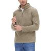 imageTACVASEN Mens Quarter Zip Sweatshirt Long Sleeve Pullover 14 Zip Up Golf Shirt for Men Winter Fleece Lined Thermal SweaterLight Brown
