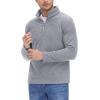 imageTACVASEN Mens Quarter Zip Sweatshirt Long Sleeve Pullover 14 Zip Up Golf Shirt for Men Winter Fleece Lined Thermal SweaterLight Grey