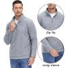 imageTACVASEN Mens Quarter Zip Sweatshirt Long Sleeve Pullover 14 Zip Up Golf Shirt for Men Winter Fleece Lined Thermal SweaterLight Grey