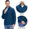 imageTACVASEN Mens Quarter Zip Sweatshirt Long Sleeve Pullover 14 Zip Up Golf Shirt for Men Winter Fleece Lined Thermal SweaterMid Blue