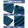 imageTACVASEN Mens Quarter Zip Sweatshirt Long Sleeve Pullover 14 Zip Up Golf Shirt for Men Winter Fleece Lined Thermal SweaterMid Blue