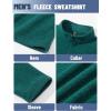 imageTACVASEN Mens Quarter Zip Sweatshirt Long Sleeve Pullover 14 Zip Up Golf Shirt for Men Winter Fleece Lined Thermal SweaterPeacock Blue