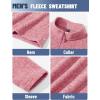 imageTACVASEN Mens Quarter Zip Sweatshirt Long Sleeve Pullover 14 Zip Up Golf Shirt for Men Winter Fleece Lined Thermal SweaterPink
