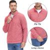 imageTACVASEN Mens Quarter Zip Sweatshirt Long Sleeve Pullover 14 Zip Up Golf Shirt for Men Winter Fleece Lined Thermal SweaterPink