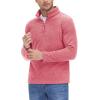 imageTACVASEN Mens Quarter Zip Sweatshirt Long Sleeve Pullover 14 Zip Up Golf Shirt for Men Winter Fleece Lined Thermal SweaterPink